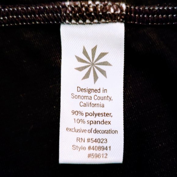 ATHLETA Tee Top, Black Polyester Short Cap Sleeve Stretchy Running Yoga, XS - Picture 7 of 12